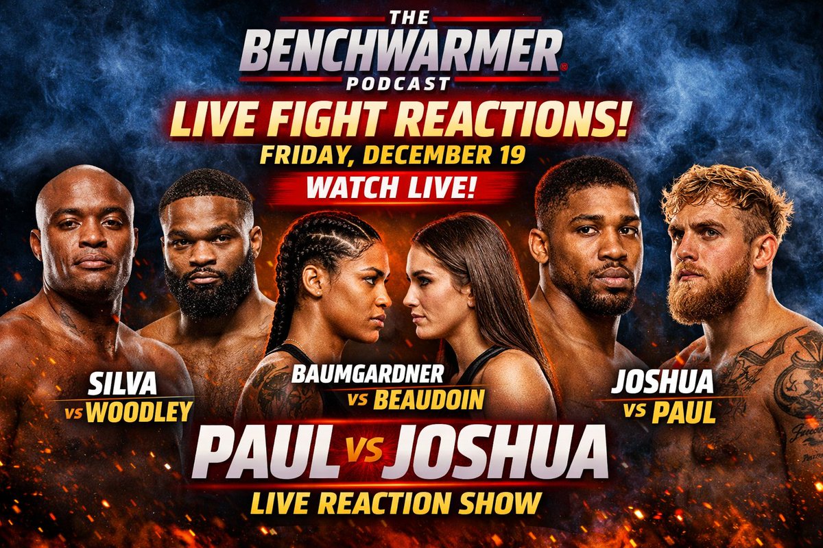 🚨WE’RE  LIVE!🚨
🎙️ LIVE fight reactions 
🥊 #PaulJoshua
🥊 #SilvaWoodley
🥊 #BaumgardnerBeaudoin 

Join us LIVE during the fights 👇
Watch here: youtube.com/live/vPTMCmRkm…
#Boxing #FightNight #LiveReaction #SportsPodcast #TheBenchwarmerPodcast