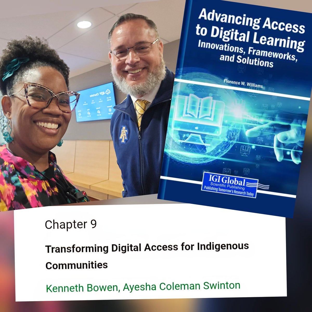 DrKLBowen's tweet photo. 📚 I’m excited to share that Dr. Ayesha Coleman Swinton and I received confirmation that our chapter has been officially approved for publication with IGI Global Scientific Publishing! 🎉

https://t.co/TM8QEmNxT4

#Indigenous #Book  #Education #GenerationalPower #AggiePride https://t.co/pyodNtO5XC