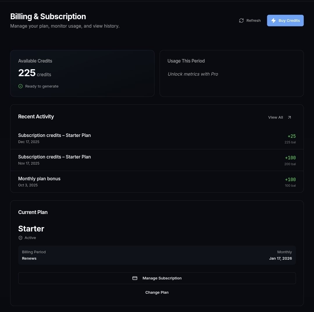 Bridgemindmoonx's tweet photo. Simple, transparent billing no guesswork.
Track credits, monitor usage, manage your subscription, and buy more credits anytime to unlock more https://t.co/W6mwyBqR6H features.
Scale your content when you’re ready, without interruptions.
#ViewCreator #AITools #CreatorEconomy https://t.co/2KPZ0EebcZ