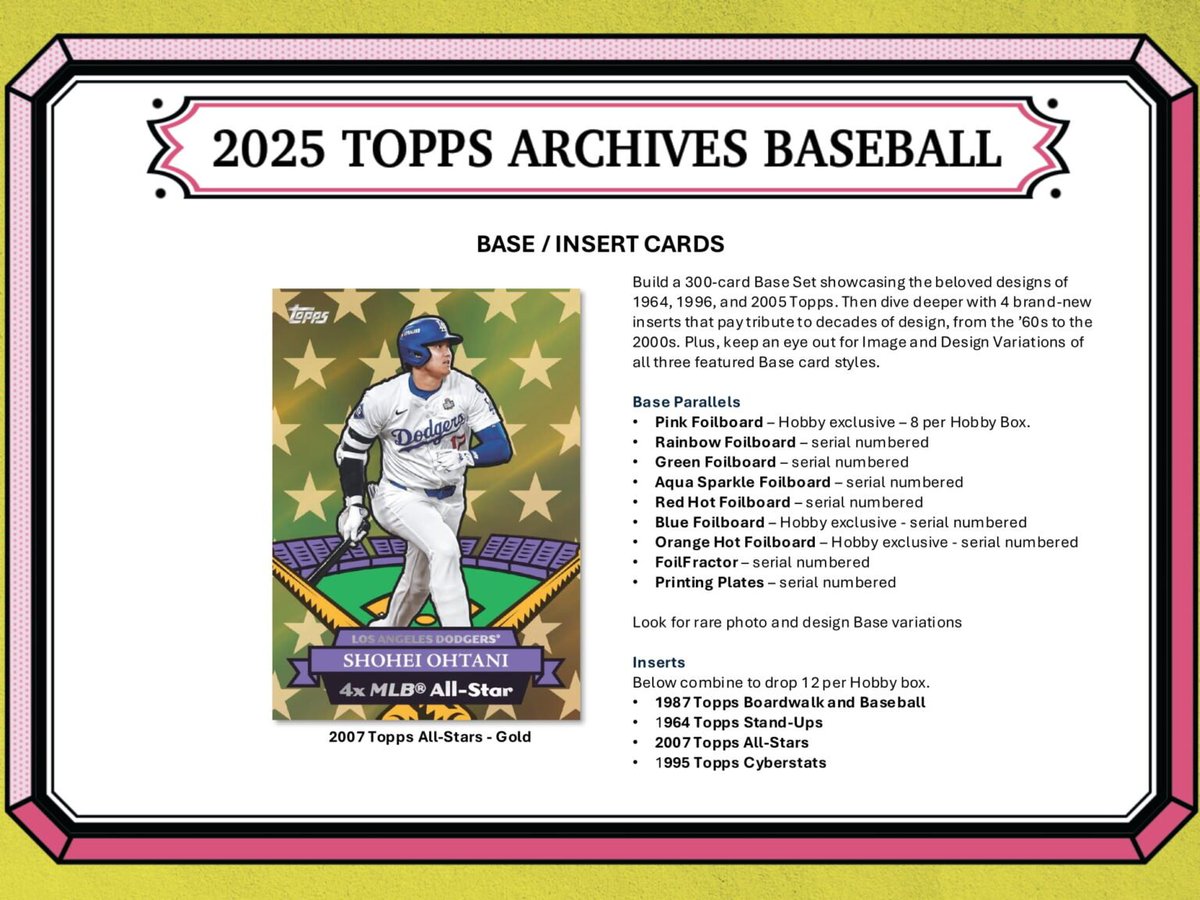 新商品入荷情報】? ⚾ MLB 2025 TOPPS ARCHIVES BASEBALL HOBBY 上記 