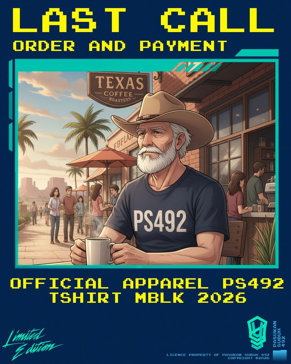 *BATAS PEMESANAN APPAREL MBLK 2026*
________________
Pemesanan dan pembayaran merchandise MBLK 2026. 
________________

Official Merchandise MBLK 2026 Original Apparel PS492 

Grab it fast!! visit our website ps492.or.id/order/ for order

#MBLK26 #NoMudikNoParty #Mudik