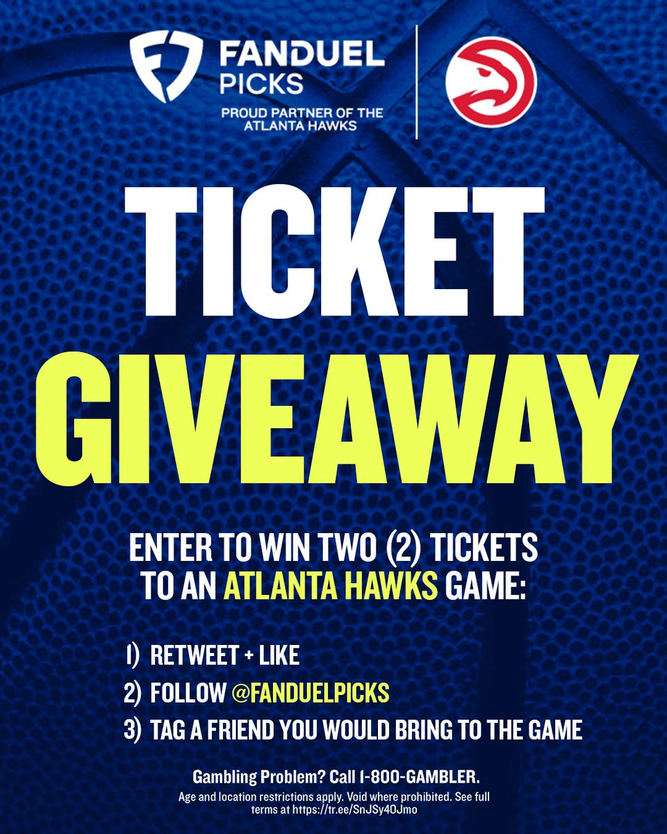 FanDuelPicks's tweet image. 🚨 TICKET GIVEAWAY 🚨

Picking two winners who will each get tickets (for you + a friend) to the Atlanta Hawks vs. New York Knicks game on 12/27!
