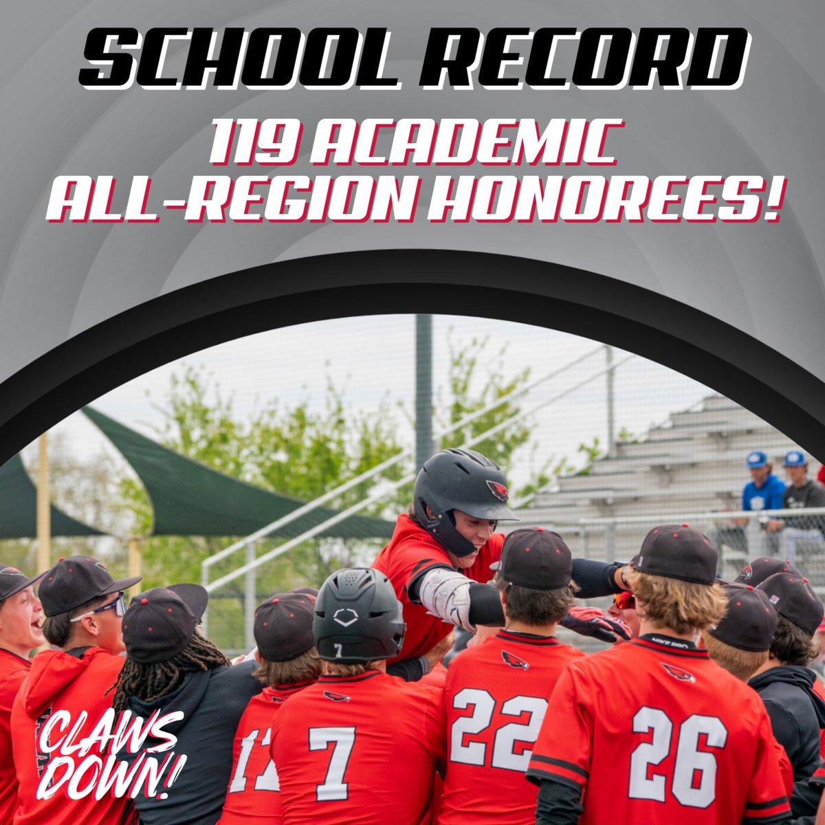 𝗠𝗮𝘀𝘀𝗶𝘃𝗲 𝗦𝗲𝗺𝗲𝘀𝘁𝗲𝗿! 📚📝

Our student-athletes got it done yet again this fall as we’ve set another school record in the classroom!

Great job professors, staff, administration, advisors and everyone else who had a hand in this achievement! 🎉

#ClawsDown | 🔴⚫️⚪️