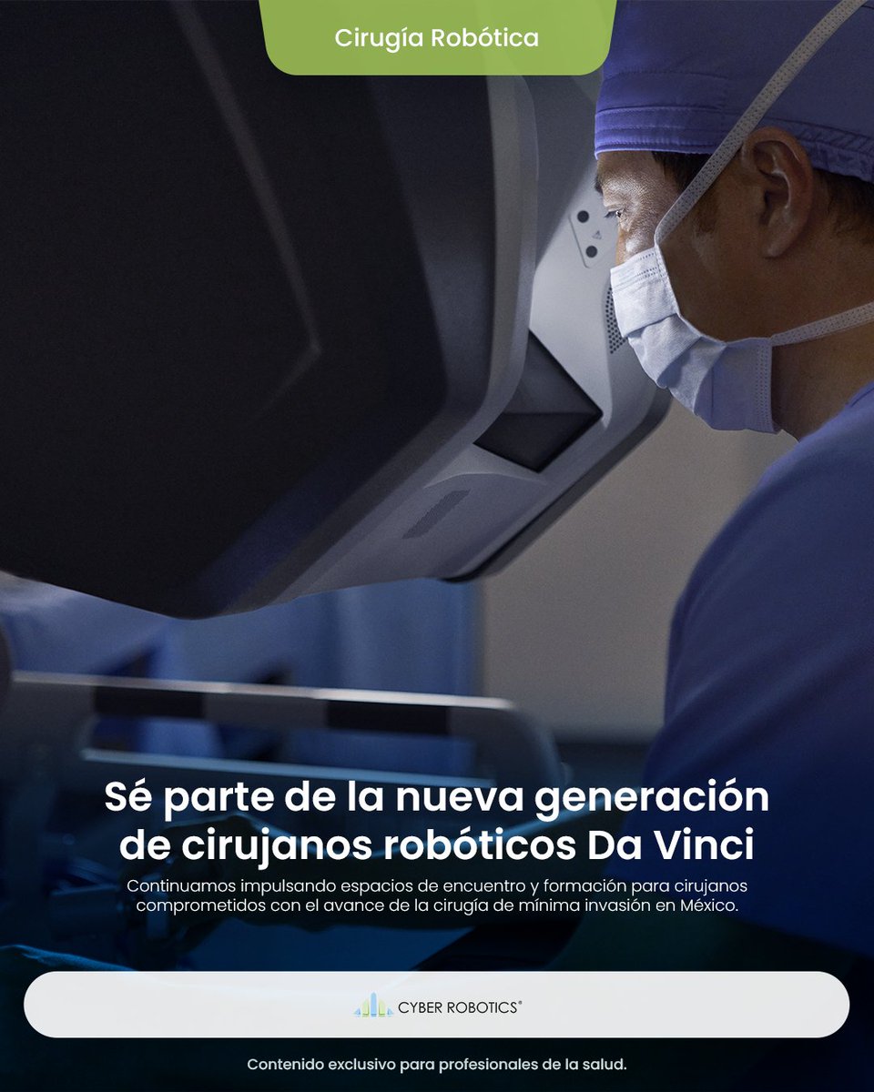 CyberRobotics's tweet photo. 🤖 La cirugía robótica transforma la práctica quirúrgica.
Impulsamos formación y espacios de encuentro para fortalecer la cirugía de mínima invasión en México.

#CirugíaRobótica #DaVinci #MínimaInvasión #CyberRobotics #SaludMéxico https://t.co/vTLQvVjPwG