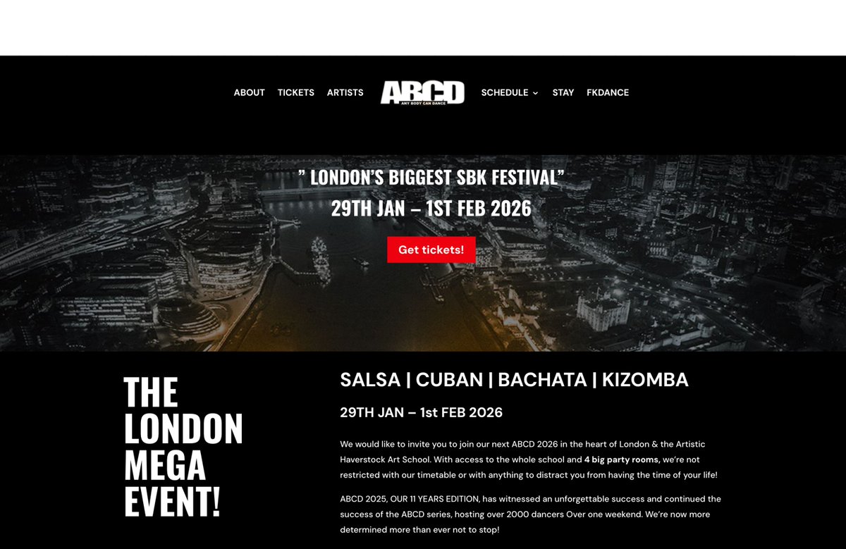 Bar_Salsa's tweet photo. #SALSA | #CUBAN | #BACHATA | #KIZOMBA
#ABCD 29TH JAN – 1st FEB 2026
ABCD 2025, OUR 11 YEARS EDITION
4 HUGE PARTY ROOMS to #dance the night away in space and style!
 Full weekend of #Dance #workshops from some of the top teachers in the world today. #Shows by top professionals . https://t.co/t31WsBY89y