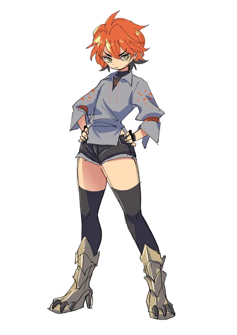 これはpkmn擬人化なんですけど、我ながらムッチムチに描けて満足。太過ぎ?知らん、ワイの好みじゃ。