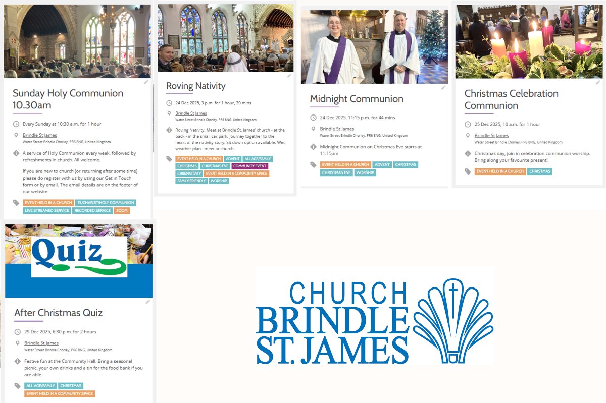 BrindleStJames's tweet photo. 🎄 Join Brindle St James' Church to share in the Christmas message of Joyful Hope.
👇 Here are the notices for the week ahead: https://t.co/ZNw1EpEb1a https://t.co/SRw8pKS9Qh