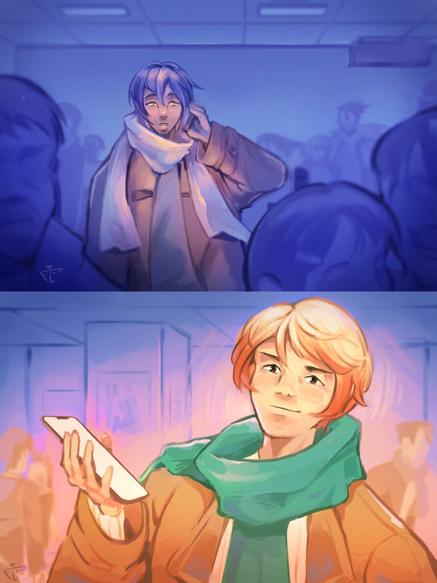 had the privilege of illustrating a snippet for <a href="/calc_ulatrice/">calc</a> 's fic Missed Steps, for the day 5 prompt 'future' :) it was a bit rushed but hope you like it anyway

#RuikasaWeek2025