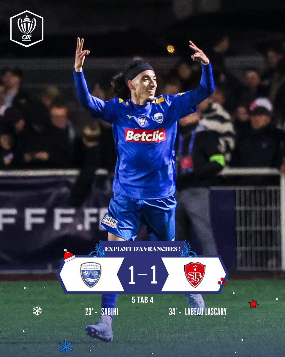 LE PREMIER EXPLOIT DES 32ES, IL EST LAAAA ! 🔥

Avranches (N2) sort le Stade Brestois (L1) aux tirs au but ! 😱

#CDFCA #USAMSMSB29