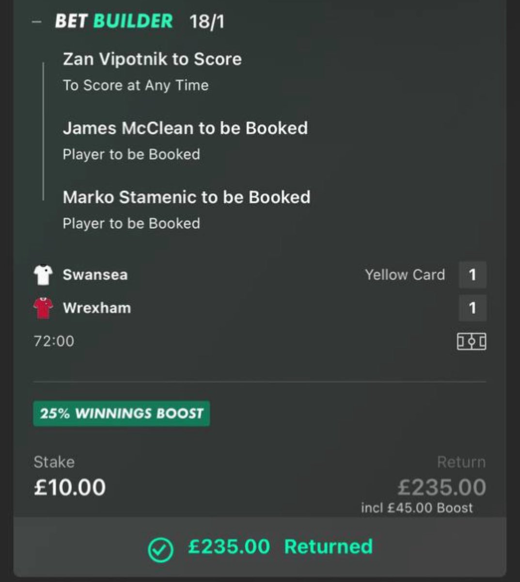 Postman_Stat's tweet photo. ANOTHER SPECIALITY BET LANDS 🤩 

Add this 14/1 to the 22/1 &amp; 28/1 winner past 2 nights 🔥

Honestly, the bookies have been obliterated ✅ 

Not really more I can say, nobody is doing this 🤷‍♂️

Never miss a bet again 👇

https://t.co/mcYTfNyGKG https://t.co/W2Vp49Bn8V