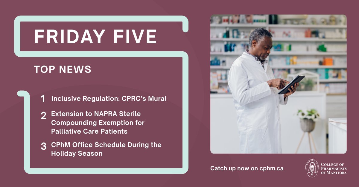 TheCPhM's tweet photo. Stay up to date on the latest regulatory quality assurance, and safety information in this week's Friday Five. To read it now click the link: https://t.co/9kdOQFgmF2 https://t.co/s93GbVGJpD