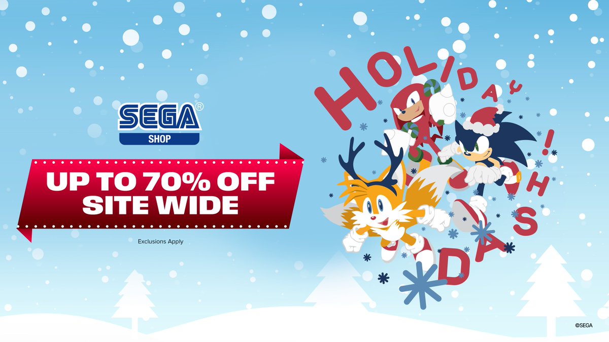 thesegashop's tweet image. Our Holiday Sale has been extended! Get up to 70% off in the @SEGA Shop #BlackFriday #CyberMonday Sale!

shop.sega.com/collections/sa…