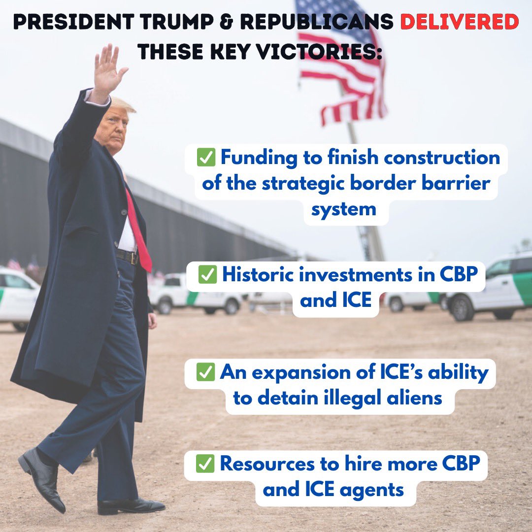 MSGOP's tweet image. President Trump &amp;amp; Republicans are delivering key victories for the American people on border security. 

Promises made.
Promises kept. 
Results &amp;amp; safety delivered.
