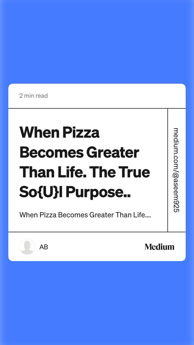 This is it. $Pizza - all about people. 🍕🙏❤️👍💯

<a href="/PizzaBit01/">PizzaBit</a> pizzabit.io

medium.com/@aseem925/when…