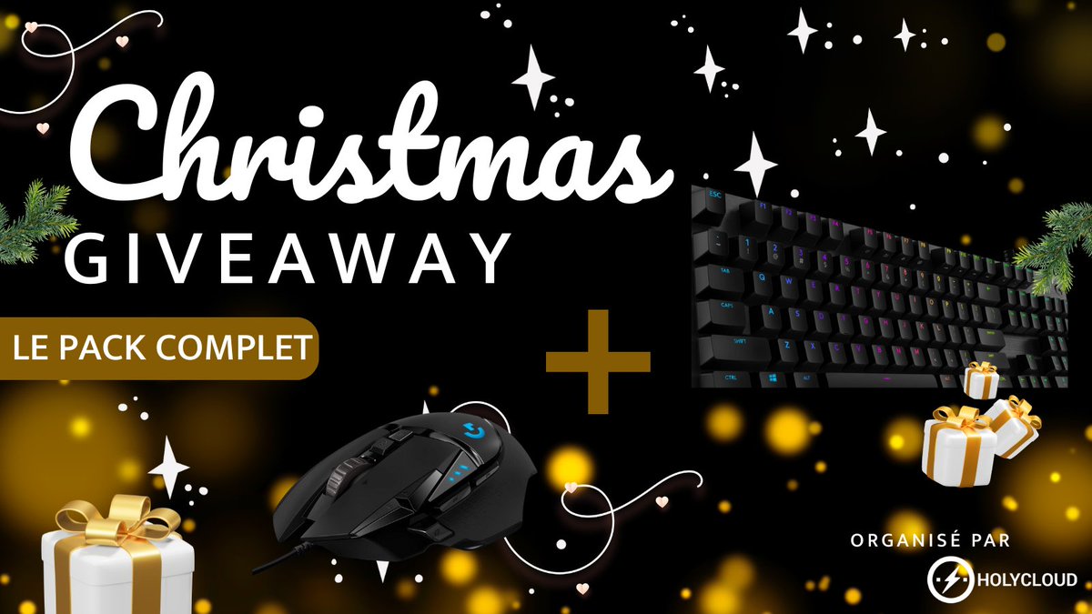 🎄 Le cadeau du pack ultime offert par le Père Noël !

Gagnez un clavier Logitech G512 🎁et une souris Logitech G502 🎁✨

Comment participer :
✅Follow <a href="/HolyCloud_FR/">HolyCloud</a>
✅RT ce tweet
✅Like ❤️
👤 Tag un ami(e)

Fin  : 03/2026

Bonne chance à tous et bonnes fêtes 🎁
#Concours #Noel