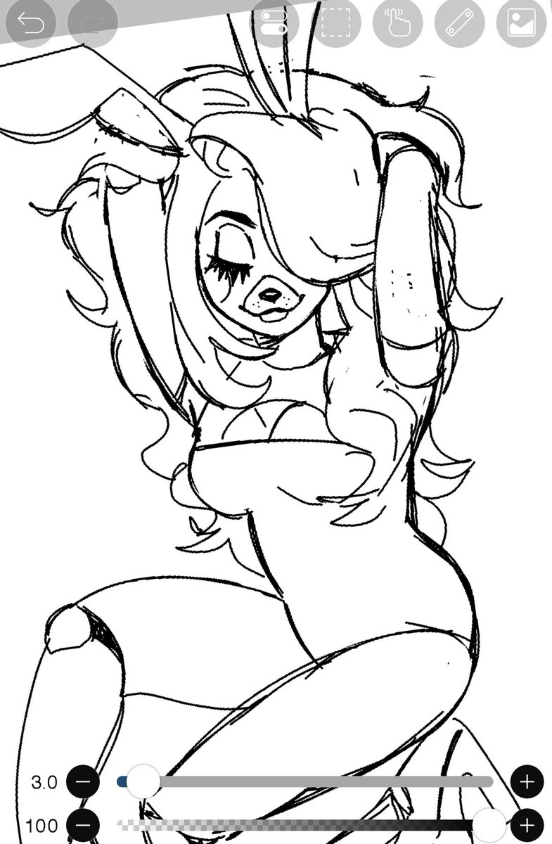 Was drawing Toy Bonnie is Drag but I never finished it so here she rests