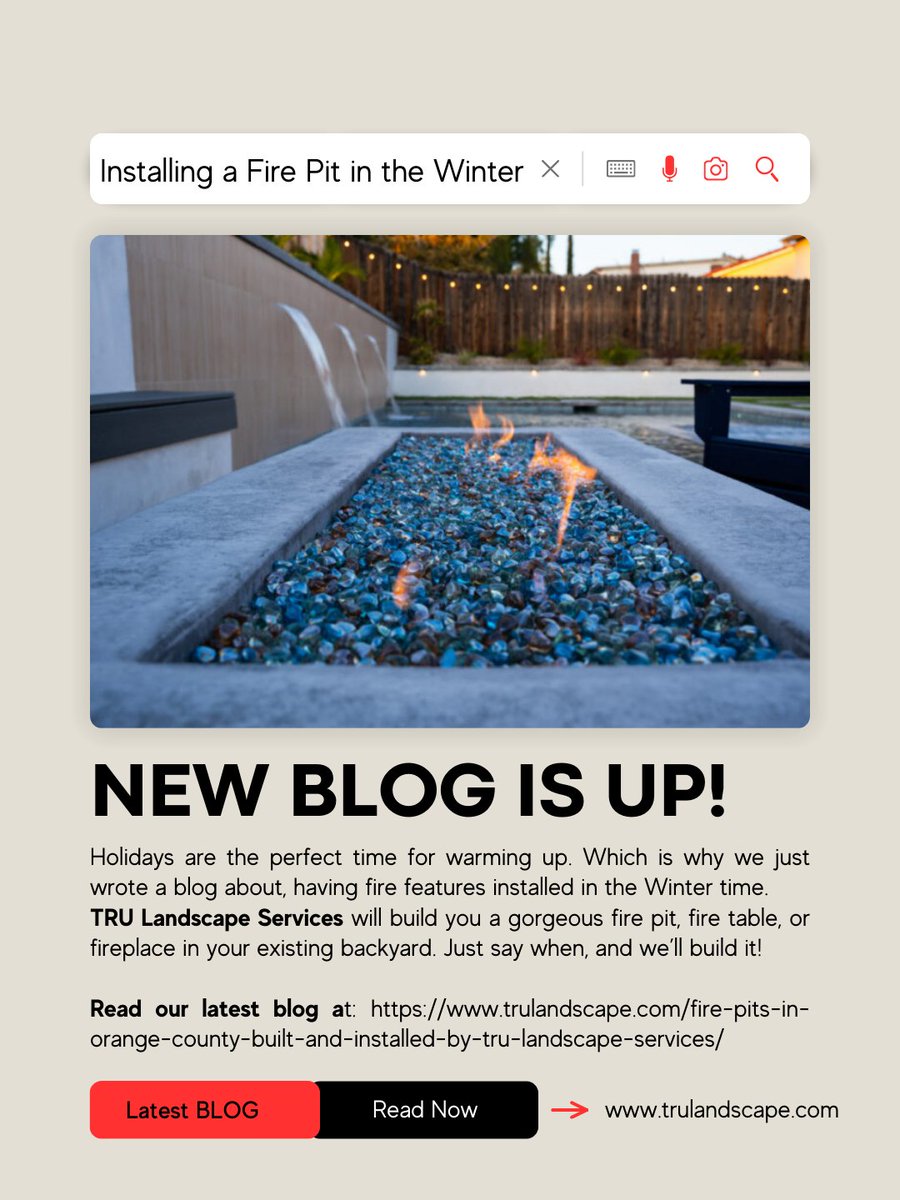 OC_Landscape's tweet photo. From blogs to fireplaces with logs,
TRU Landscape Services does both. We can build and install fire features in your outdoor living space (YES, even in the wintertime).

For more information, read our latest blog at: https://t.co/up0eylVsq0 https://t.co/bhIDEbRzln