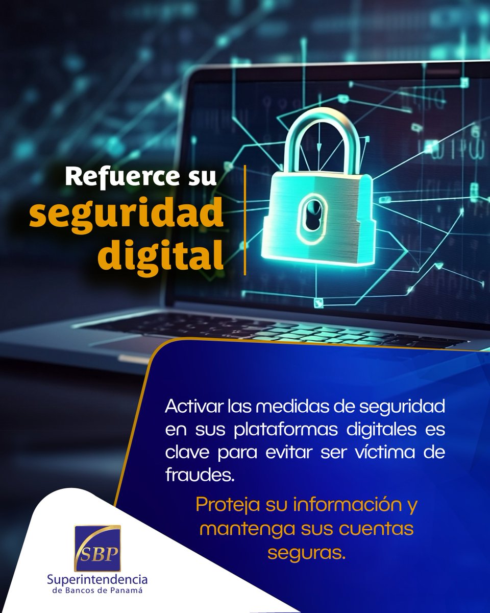 Mantenga sus cuentas bancarias seguras, proteja su información y evite ser víctima de fraudes.

#SBPteInforma #EviteelFraude
