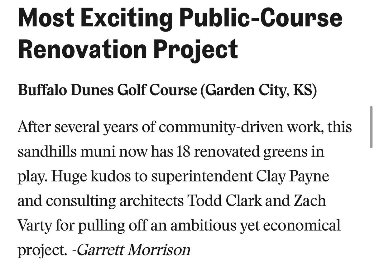 Thanks to the <a href="/fried_egg_golf/">Fried Egg Golf</a> and <a href="/garrett_TFE/">Garrett Morrison</a> for the recognition of what we are doing at <a href="/BuffaloDunes/">Buffalo Dunes</a>! Love getting to work alongside Team Tatonka every day! <a href="/ClayPayneTurf/">Clay Payne</a>