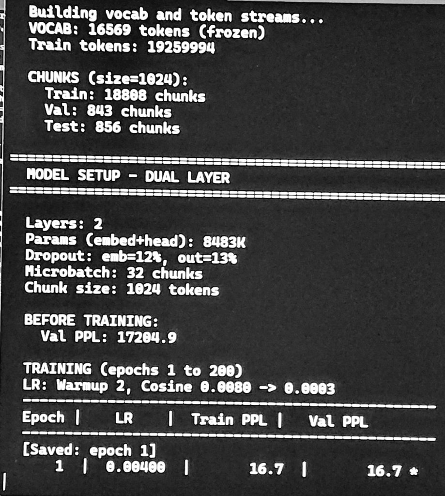 Vector434852's tweet image. Optimizing my custom O(n) model.. val ppl 16.7 @ 1°epoch is fair .. 37 mins / epoch on rtx4060 laptop #LocalLLM #SmallModels #AI #MachineLearning #RTX4060 #FromScratch