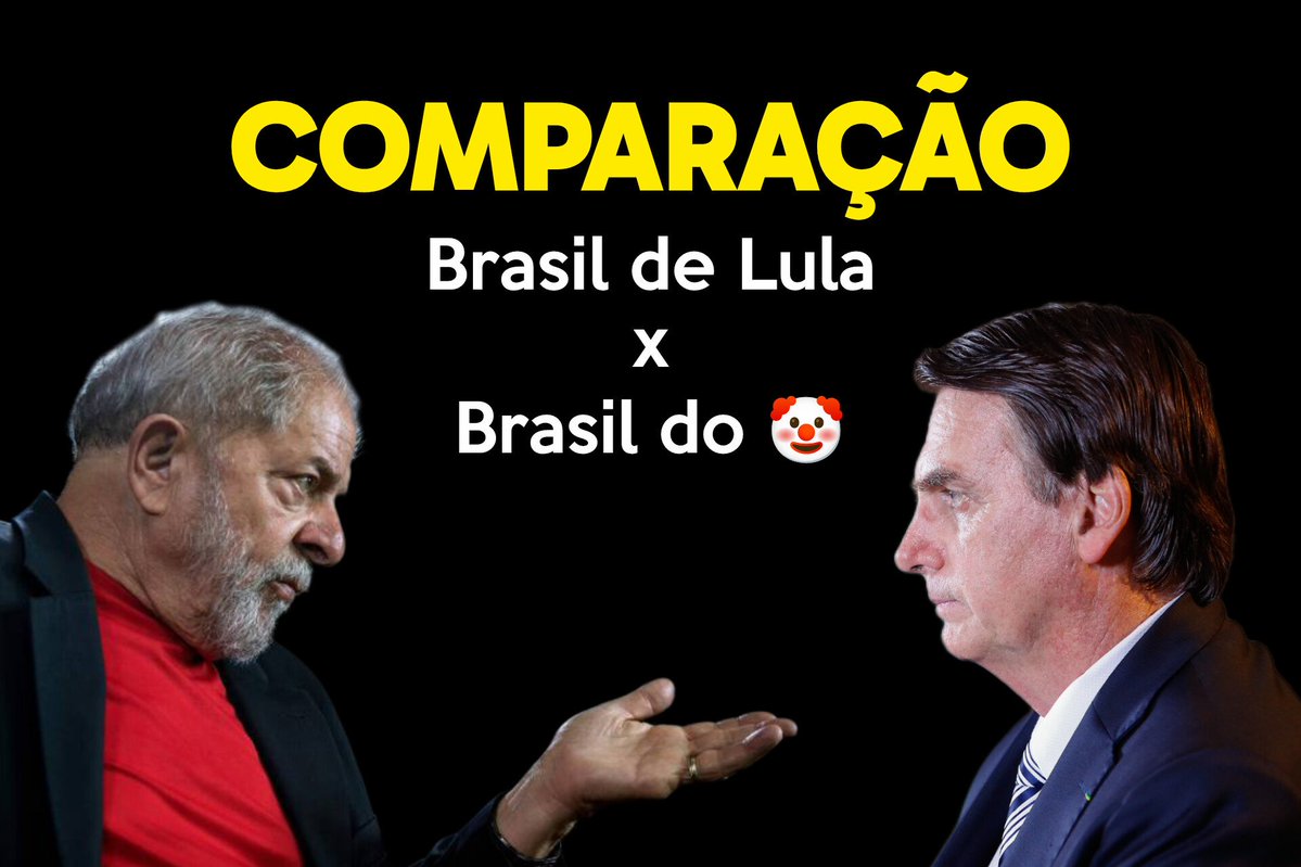 VAMOS COMPARAR?
🇧🇷 com Lula e com 🤡
(spoiler: é covardia!)

📌 INFLAÇÃO:
2022: 5,79%
2025: 4,46%

📌 RESERVAS:
2022: US$ 324,7 bilhões
2025: US$ 362,2 bilhões

📌 DESEMPREGO:
2022: 7,9%
2025: 5,4%

📌 PIB NOMINAL:
2022: US$ 1,95 trilhão
2025: US$ 2,26 trilhões*
*Projeção

📌