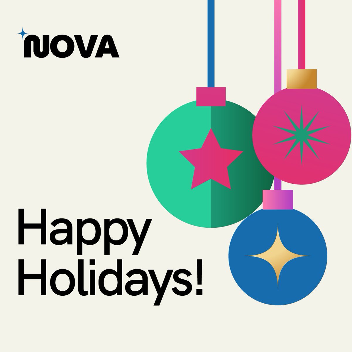 ✨ Happy Holidays from Nova ✨
As the year comes to a close, we’d like to thank our community for the trust, collaboration, and shared progress throughout the year.
Wishing you a joyful holiday season and a successful year ahead.

#HappyHolidays2025