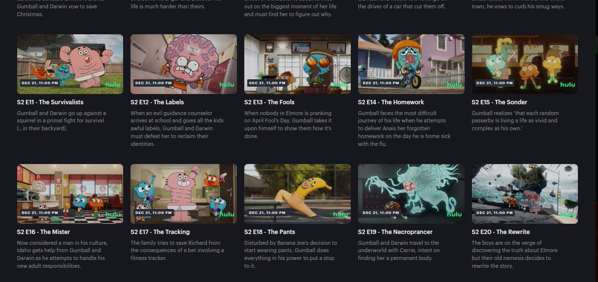 THUMBNAILS AND SYNOPSIS' FOR ALL 20 EPISODES ARE OUT