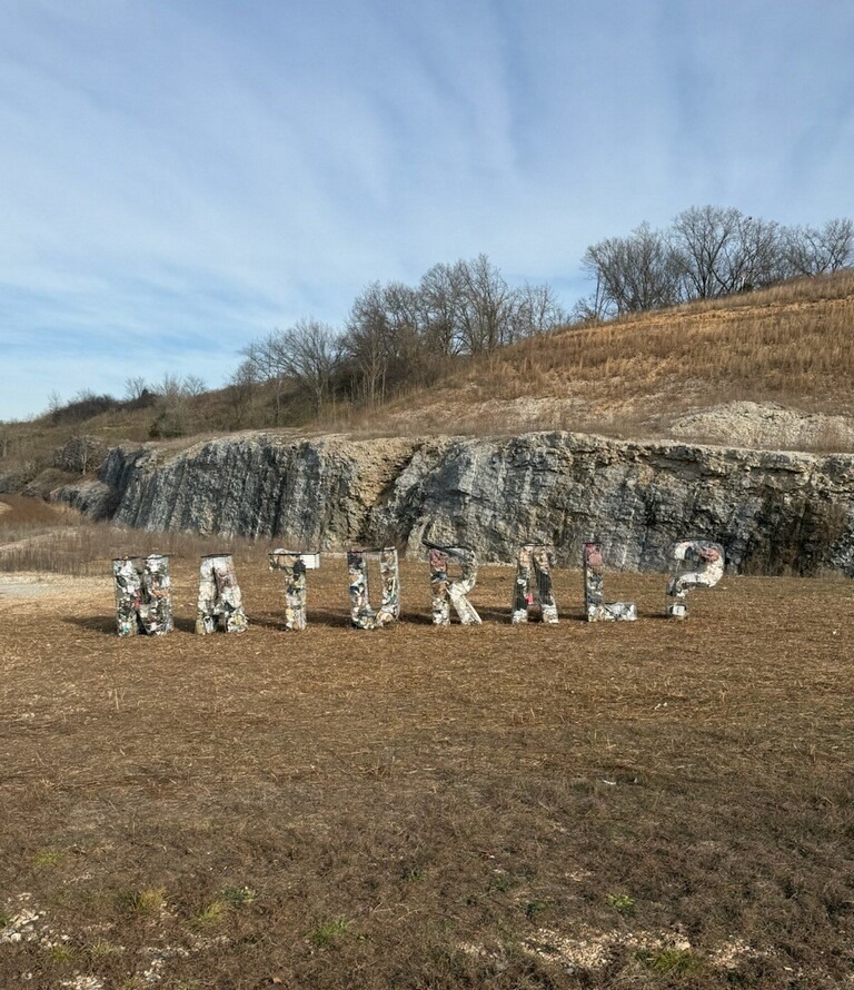 myARDOT's tweet photo. After being installed for only a week and a half, both sets of our 5-foot-tall wire mesh "Litter Letters" are completely filled with trash that was picked up by ARDOT crews - a stark reminder of how much litter we combat every single day along our highways. https://t.co/zaPx2T2QvN