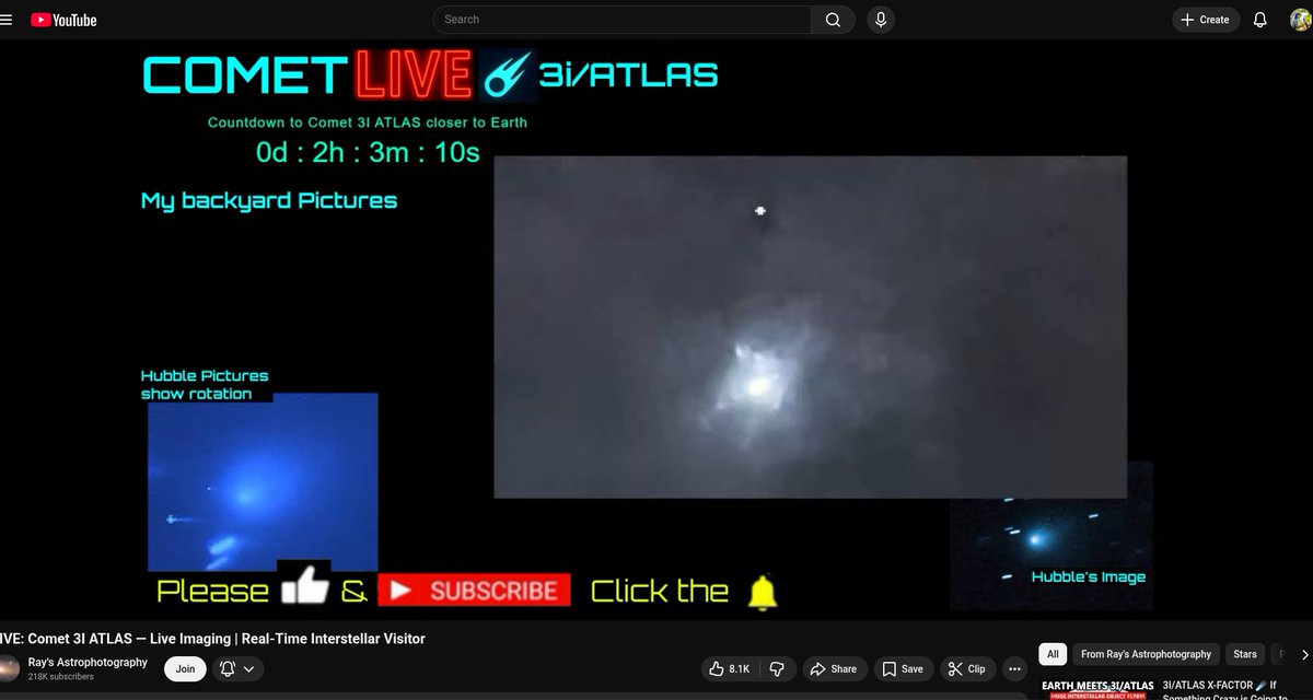 Janetzhere's tweet image. Look carefully at 3i/Atlas. It has a shape, and it has whips - they are barely visible, but you can still see them.