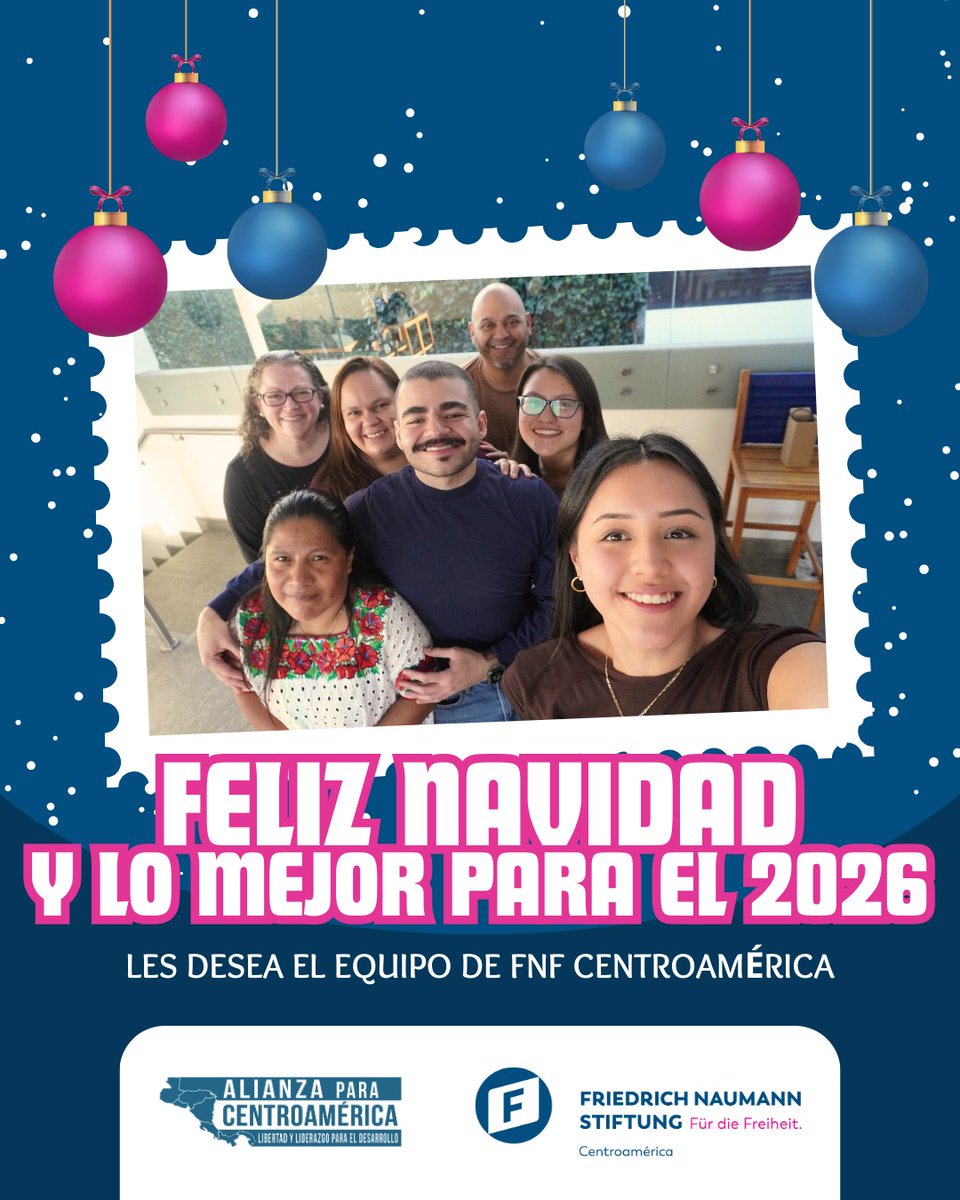 🎄✨ ¡Esta Navidad, celebremos el poder de las ideas que transforman Centroamérica! ✨🎄
Desde FNF Centroamérica y la Alianza para Centroamérica, les deseamos unas fiestas llenas de esperanza, libertad y unión.
¡Felices fiestas!