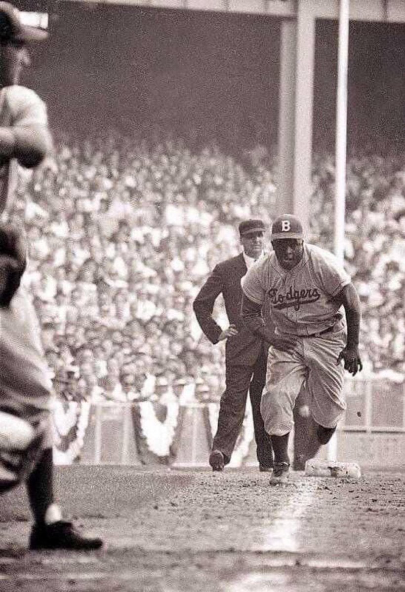 Amazing angle of Jackie Robinson stealing home