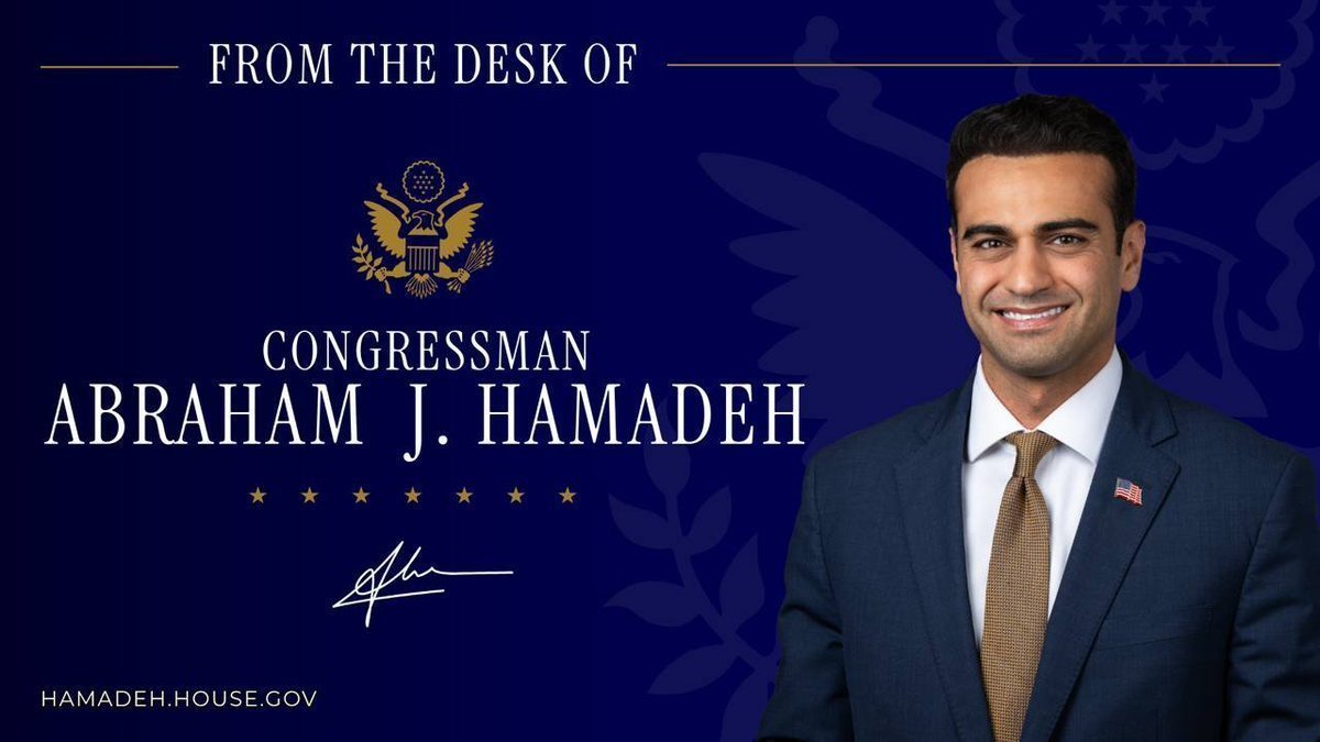 RepAbeHamadeh's tweet image. This Week From The Office of Congressman Hamadeh

• Sharing Their Stories 
• Happy Hannukah! 
• The Congressman Seeks Answers Regarding CNN-Kalshi Partnership

Newsletter:
hamadehforms.house.gov/news/email/sho…

Subscribe:
hamadeh.house.gov/contact/newsle…