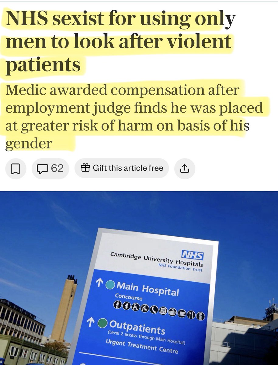 It’s just utterly pathetic.

A male NHS medic has won £34,000 in a sex discrimination case because he complained violent patients were assigned to him rather than female colleagues due to “a stereotypical assumption that men are larger and stronger than women”.

Seriously 🤡