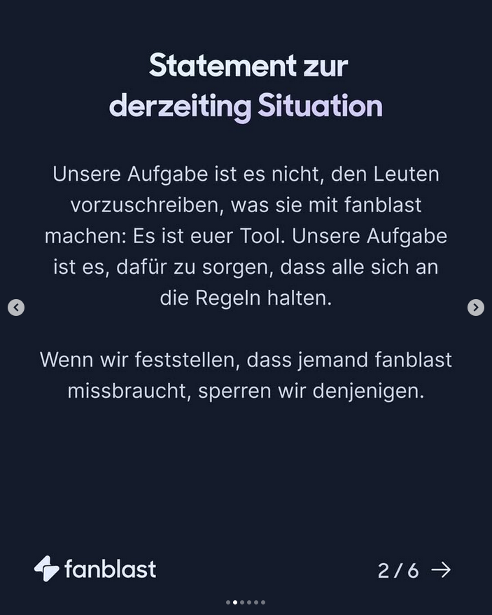 comicschau's tweet photo. Nach den Enthüllungen über Fanblast durch RobBubble hat sich die Plattform in einem längeren Statement auf Instagram jetzt selbst geäußert.

Es ist unter anderem von "schwarzen Schafen" die Rede.  Man bittet Nutzer darum, missbräuchliche Influencer zu melden. https://t.co/LZwlhM0Ajz
