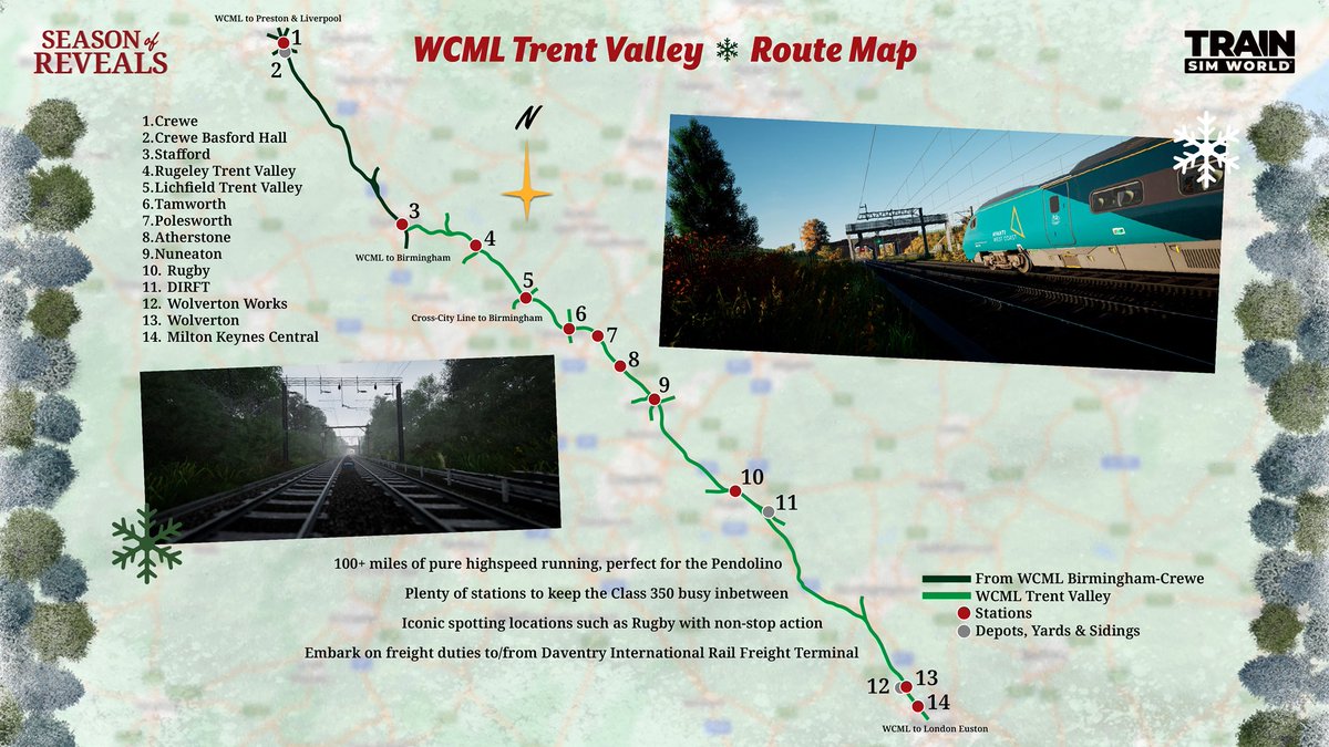 AllAboard_UK's tweet image. So excited for the New Year to bring you so much more news and images on our next big route for #TSW6 WCML Trent Valley (Crewe to Milton Keynes)