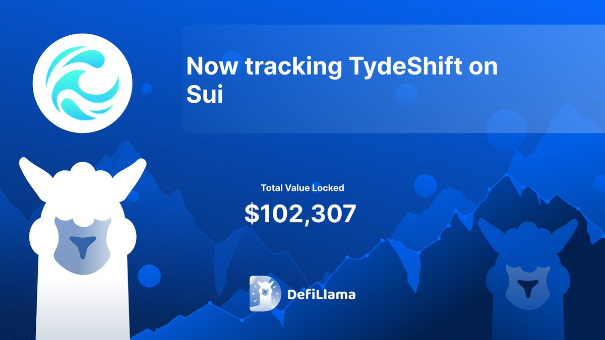 DefiLlama's tweet image. Now tracking @TydeShift on @SuiNetwork 

TydeShift is decentralized exchange on Sui that leverages a vote-escrow (VE) model