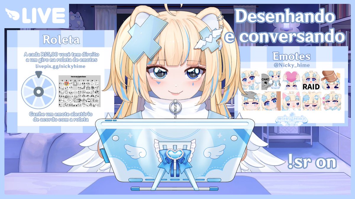 ˚ ༘♡ ·˚꒰ Raibu on anjinhos! ꒱ ₊˚ˑ༄

♡˗ˏ✎*ೃ˚ Vem ficar comfy ┊͙✧˖*°࿐

Live aqui: twitch.tv/nicky_hime 🤍

#NickyRaibu #vtuber #vtuberbr