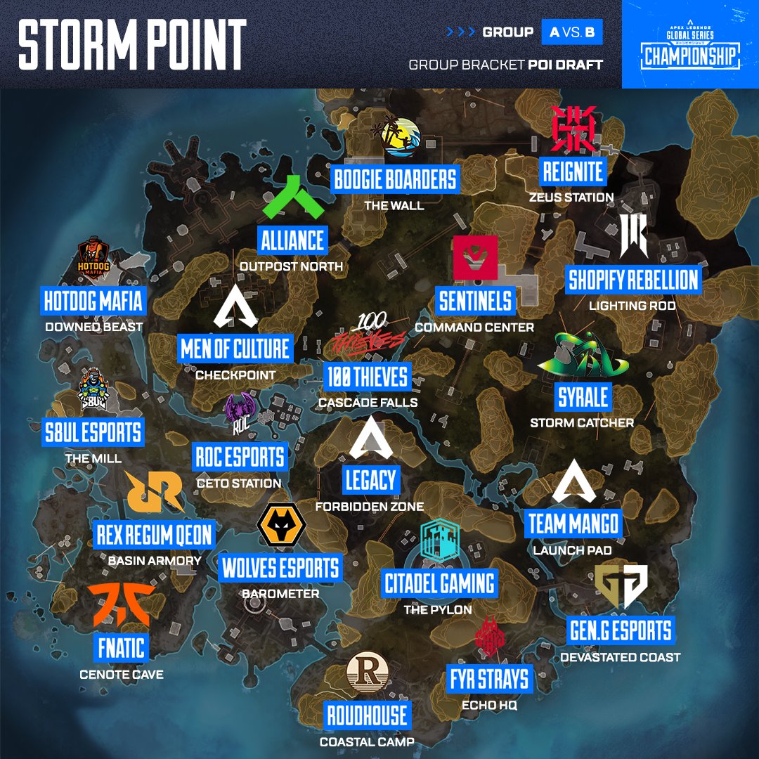 40 teams are deciding where they'll be playing from at the #ALGS Championship... 🗺️

Each POI Result below 👀🧵

Catch it as it happens:
algs.ea.com/year-5/champs-…