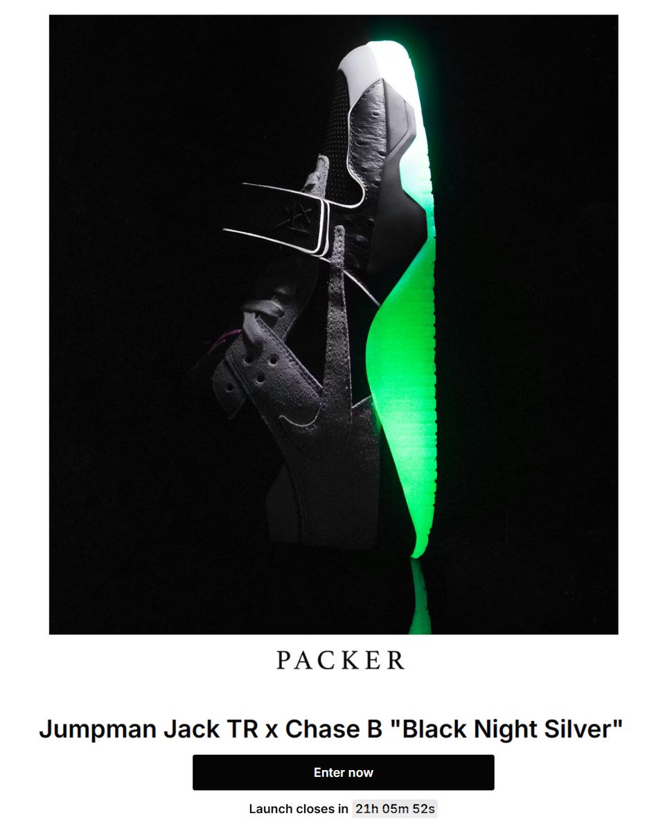 PACKER が Chase B × Travis Scott × JORDAN JUMPMAN JACK のWEB抽選を