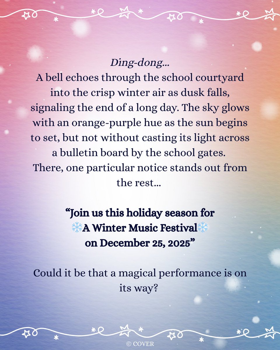 HOLOSTARSen's tweet image. ❄️D-6❄️

School bells ring, are you listenin'~🔔🎶
Something exciting is coming your way!