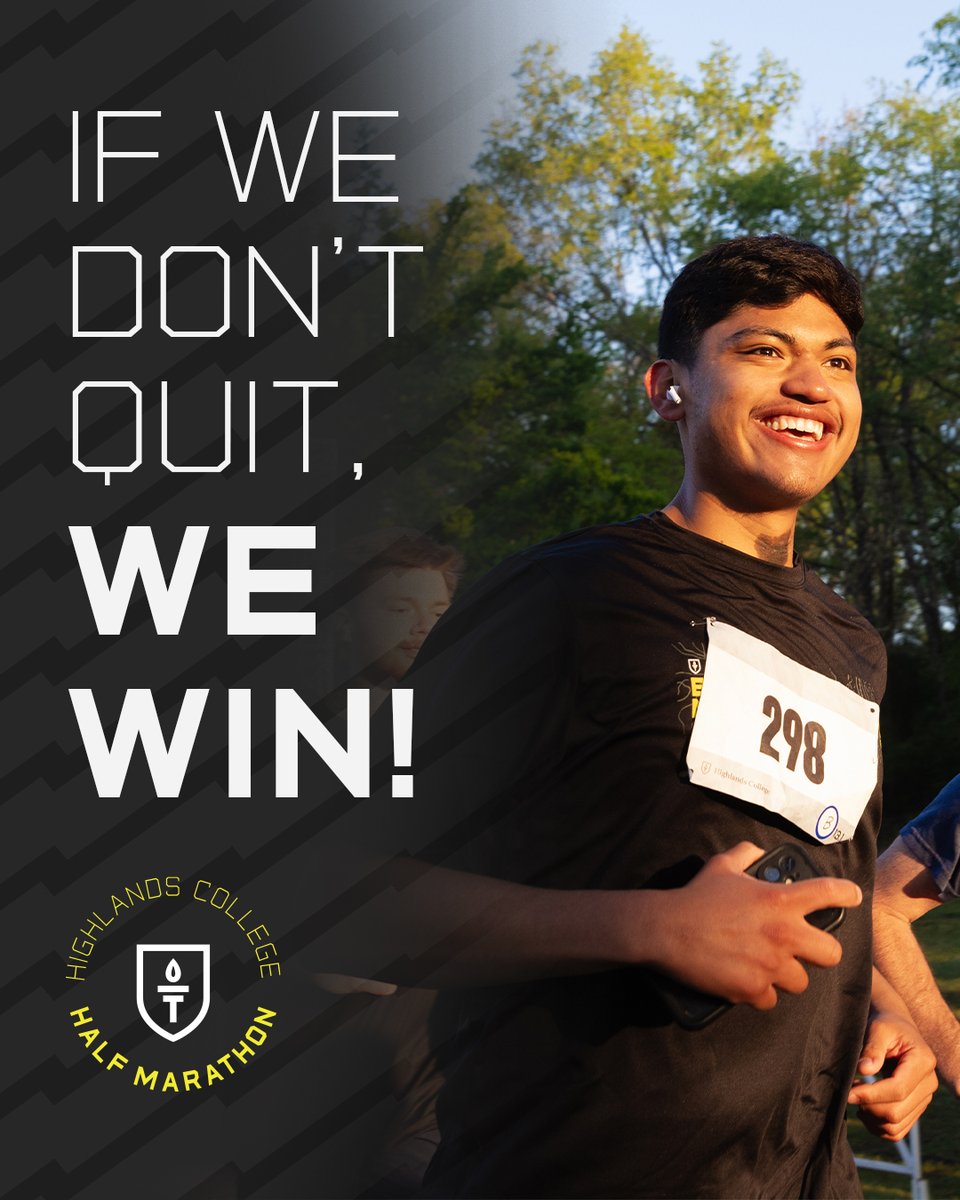 The Highlands College Half Marathon is back! 🏃‍♂️ 

This year's race options include:
✔️ Half Marathon
✔️ 10K
✔️ 5K

Registration is open to run with us on April 11, 2026! 🔗 in bio.