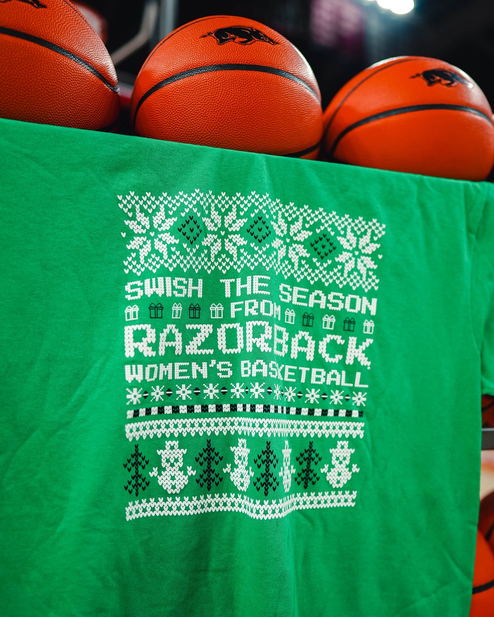 RazorbackWBB's tweet photo. First 500 fans to arrive at tomorrow's game (1 p.m.) can pick up one of these fancy sweater shirts ⛄️

🎟️ https://t.co/gpmtFV65pM https://t.co/XbXCJtyvf1