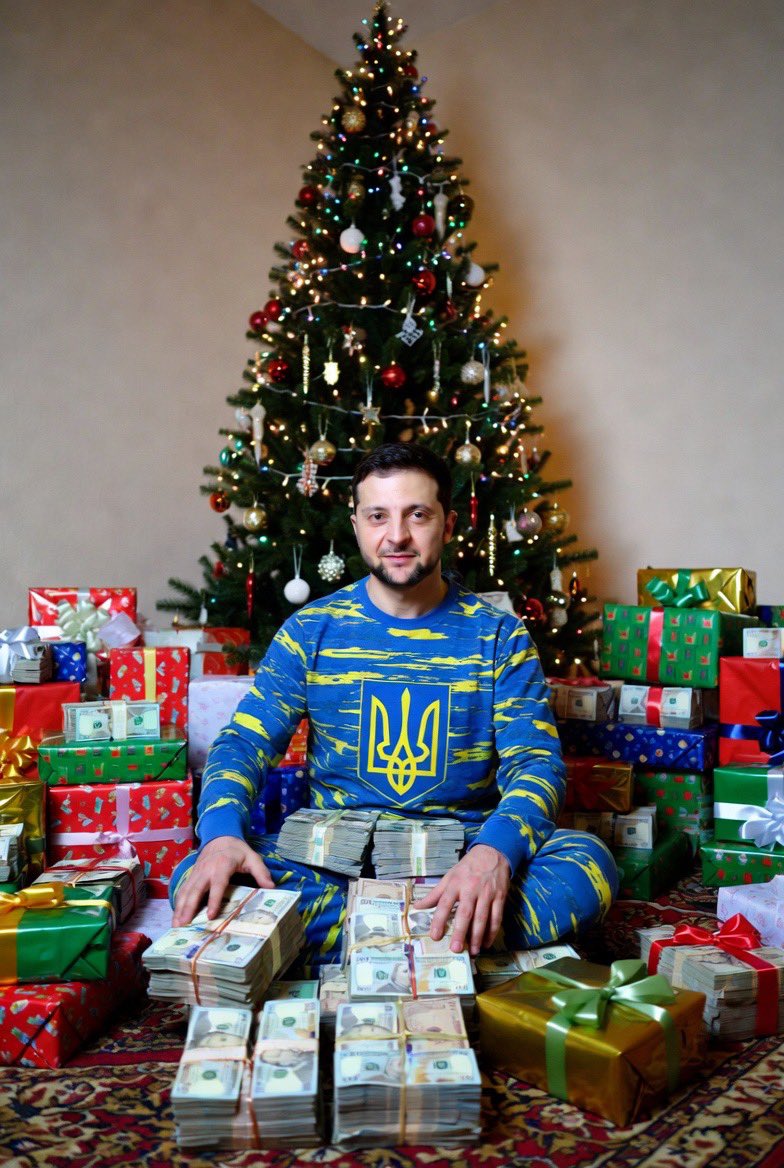 Avec 90 milliards  d'€ pour l'Ukraine, 16 milliards d'€  de la France  .....

 ....
c'est  sur, lui , il va passer  un joyeux  Noël !!!  👎👎