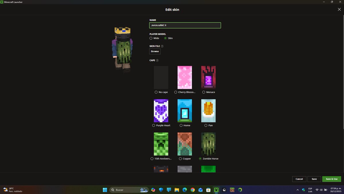 Jerickcraftmc's tweet photo. Ya me llegó la nueva capa de caballo zombie 🧧🐎🧟 #Minecraft #cape #Mounts #of #Mayhem https://t.co/KRrwyZnARh