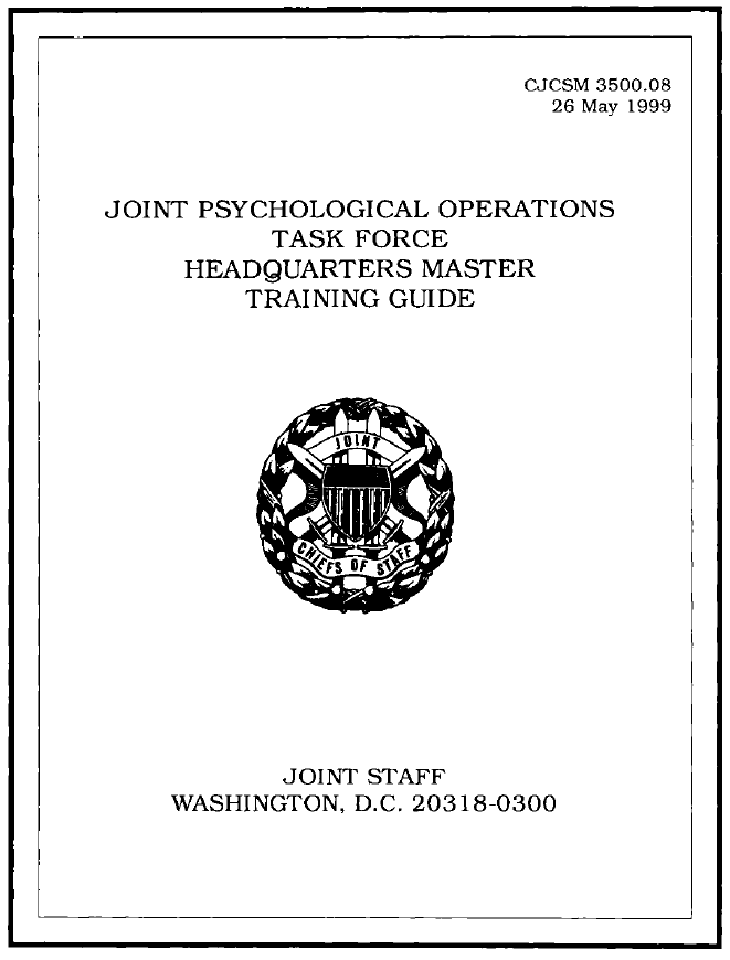TonySeruga's tweet photo. The Black Vault has successfully obtained a new release of a previously heavily redacted document, which sheds new light on a military manual concerning Joint Psychological Operations Task Force (JPOTF) headquarters training. 

The document, originally requested under the Freedom of Information Act (FOIA) case 09-F-1583 in 2009, and partially released in 2014, contained multiple redactions under FOIA exemption (b)(2), primarily concerning internal personnel rules and practices of an agency. However, following a 2016 case filed by The Black Vault to request a re-review under 16-F-1727, the document has now been released in full, with no redactions.

Exemption (b)(2) is often cited to protect sensitive information related to internal rules, processes, and management of an agency, particularly when disclosure would risk circumvention of those rules. In the original release of the document, these redactions appeared throughout, obscuring details of how JPOTF headquarters operate during psychological operations (PSYOP), including its organizational structure, training methodology, and mission-related tasks.

The 2016 re-review of the document resulted in a full release with no redactions. This version, now available for download below, includes significant information previously withheld. The document, titled “Joint Psychological Operations Task Force Headquarters Master Training Guide,” provides comprehensive guidance for military leaders on training and organizing PSYOP units.

https://t.co/2O3NCL8R2s

The second and third images below: 2014 Release on the left, while the 2024 Release is on the right.

FOIA Victory: Full Disclosure of Military Psychological Operations Training Document [331 Pages, 67MB]

https://t.co/aPw2PC65uS