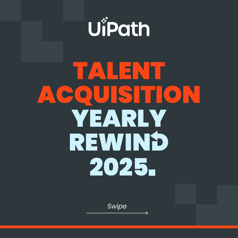 UiPath's tweet photo. New year loading… but first, let’s rewind. ⏪ Welcome to our Talent Acquisition Rewind 2025. #LifeAtUiPath