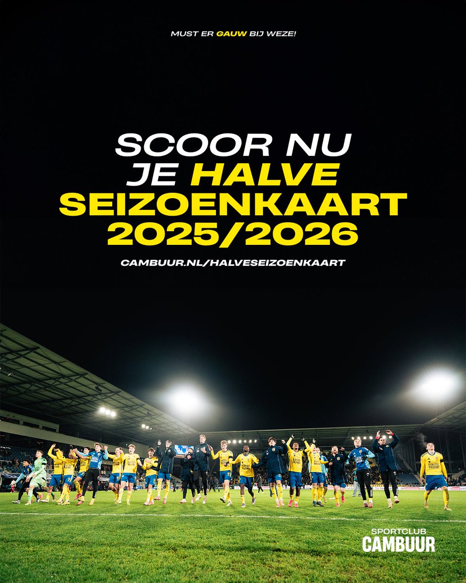 SCCambuurLwd's tweet image. 𝙈𝙪𝙨𝙩 𝙚𝙧 𝙗𝙞𝙟 𝙬𝙚𝙯𝙚! 🏟

De halve seizoenkaarten zijn weer verkrijgbaar, maar wel in beperkte oplage!

🎟 Scoor hem hier: tickets.cambuur.nl