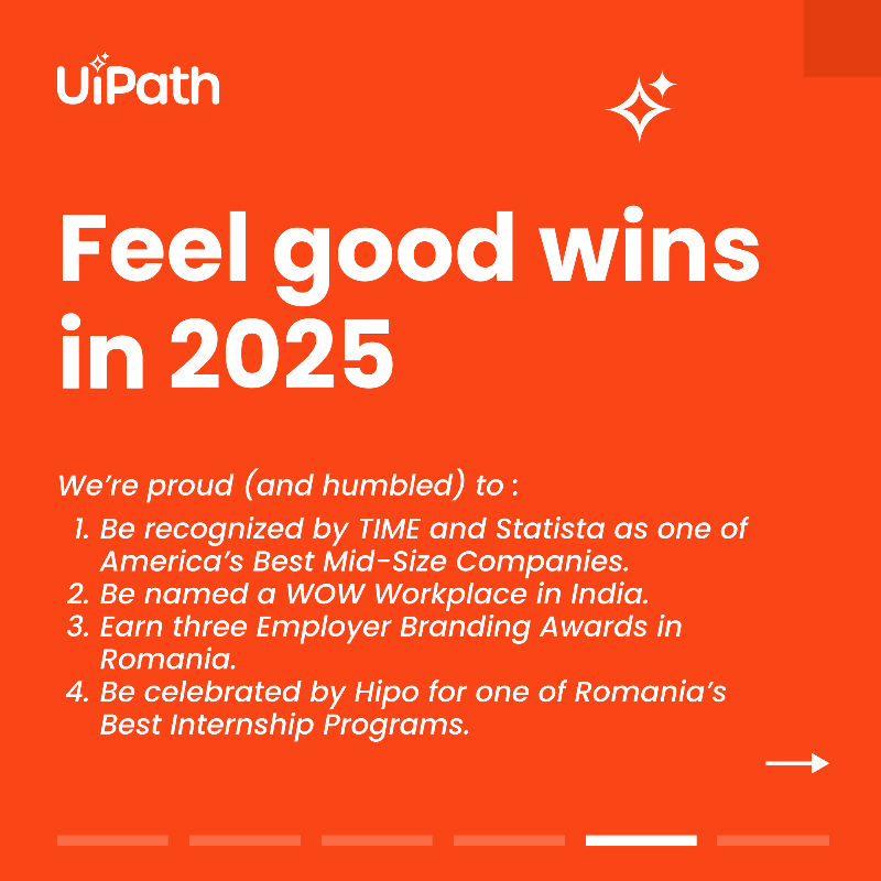 UiPath's tweet photo. New year loading… but first, let’s rewind. ⏪ Welcome to our Talent Acquisition Rewind 2025. #LifeAtUiPath