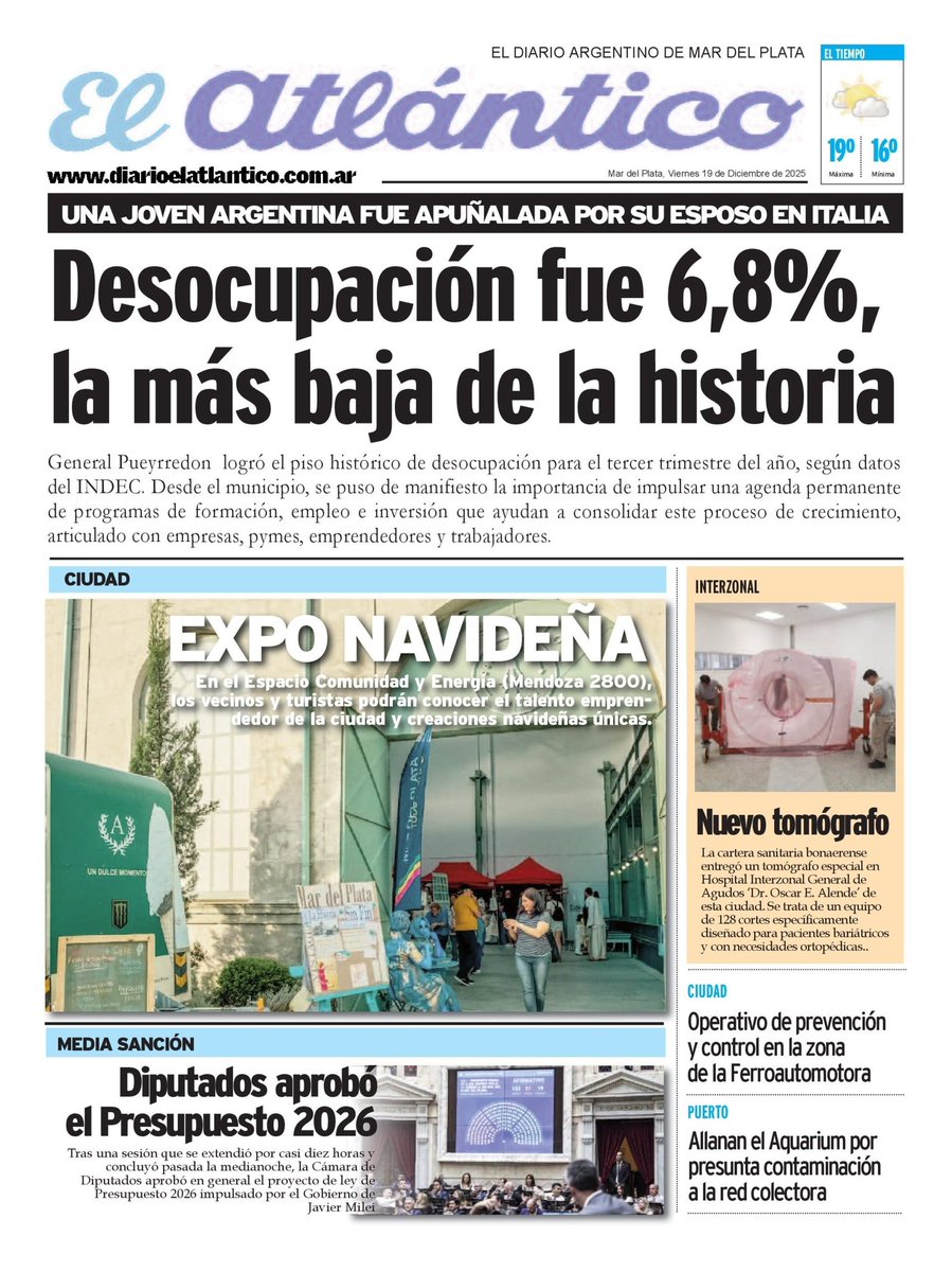 Portada digital del día 19/12/2025