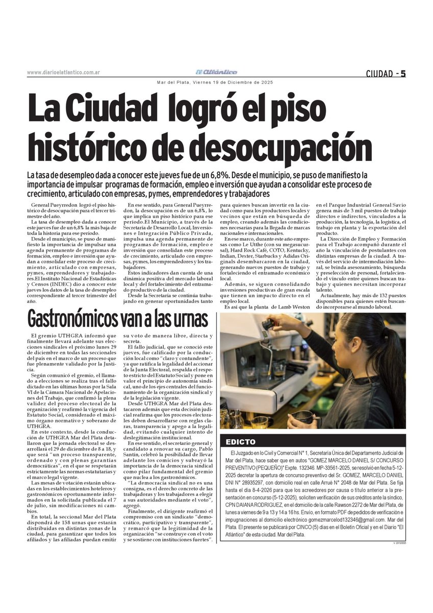 Toda la información del día 19/12/2025